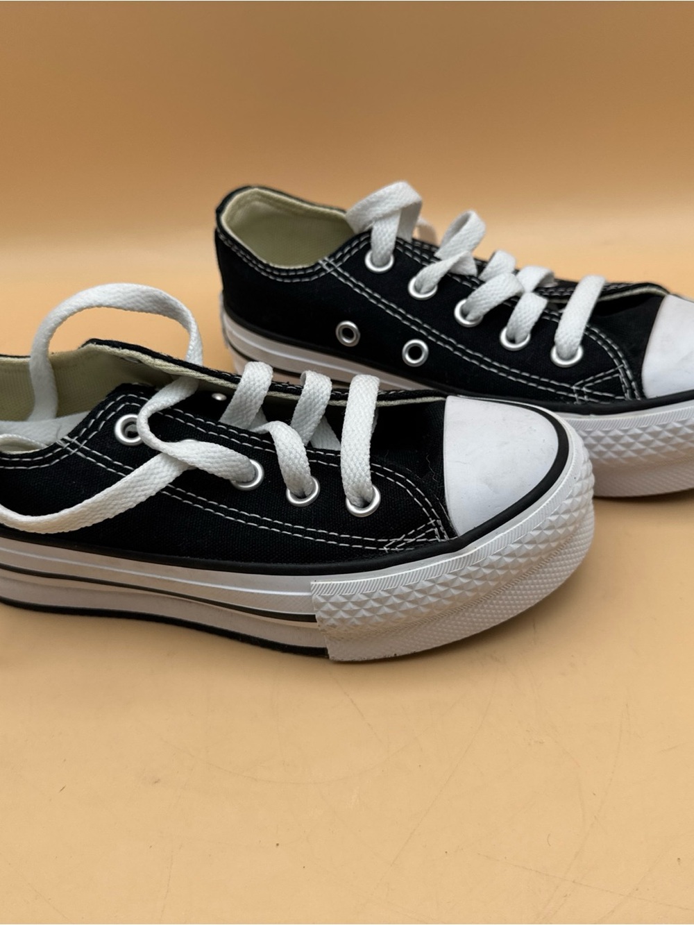Converse Kids Black & White Low Top Sneakers